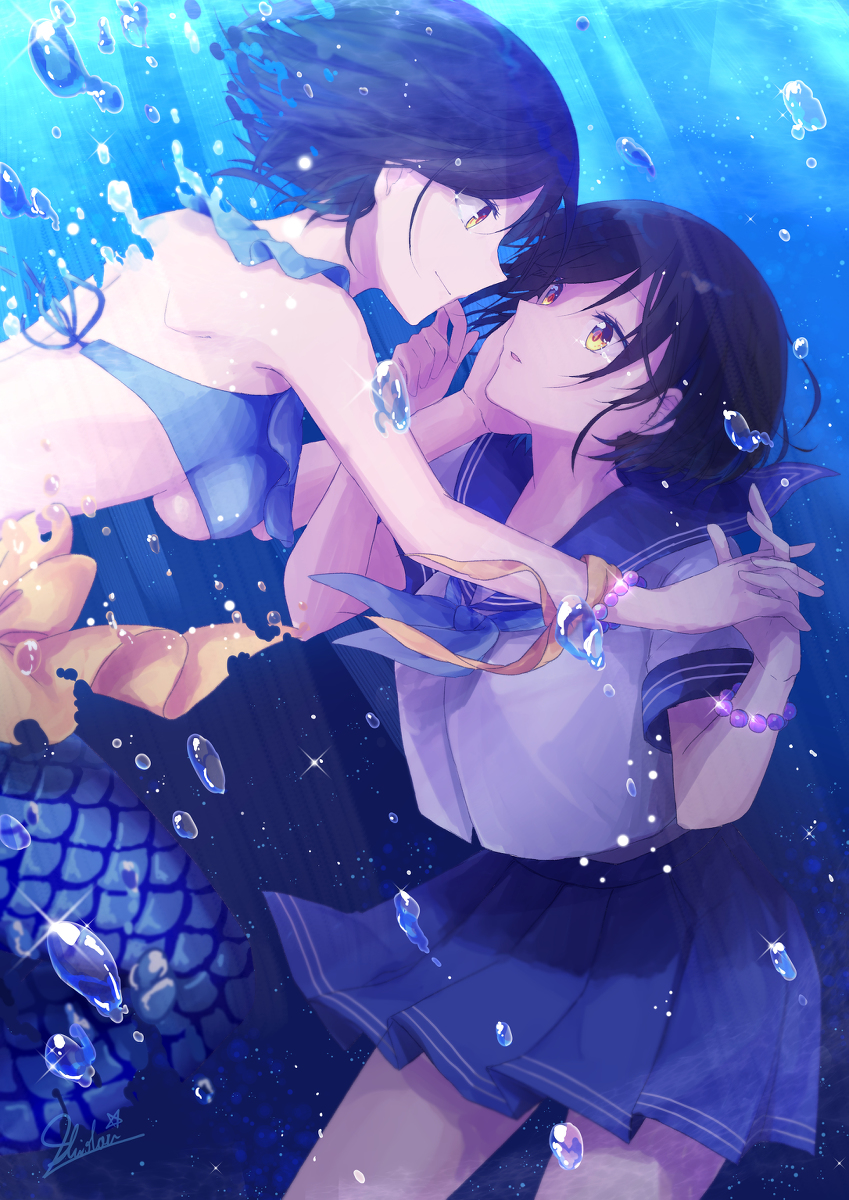 This is a pixiv picture whose title is Into the Blue....