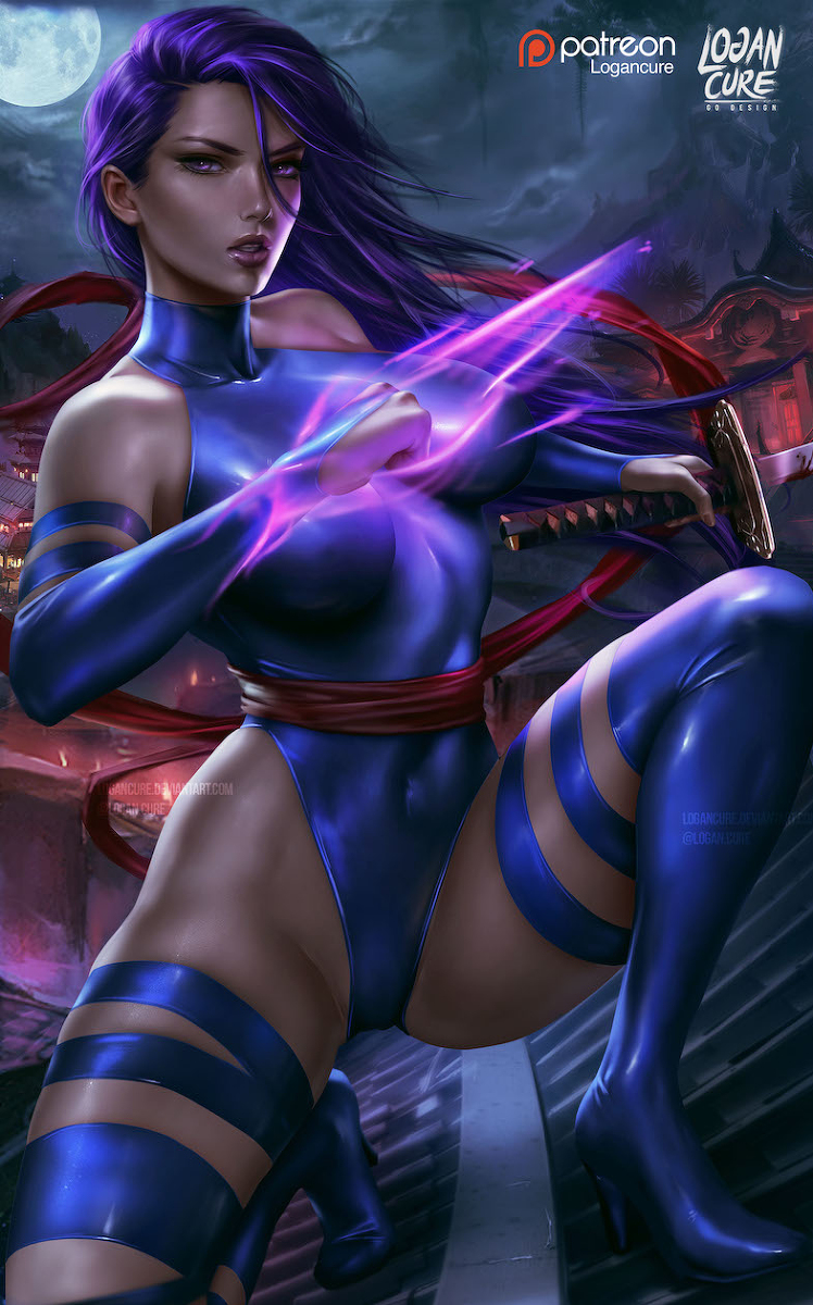 This is a pixiv picture whose title is Psylocke  サイロック.