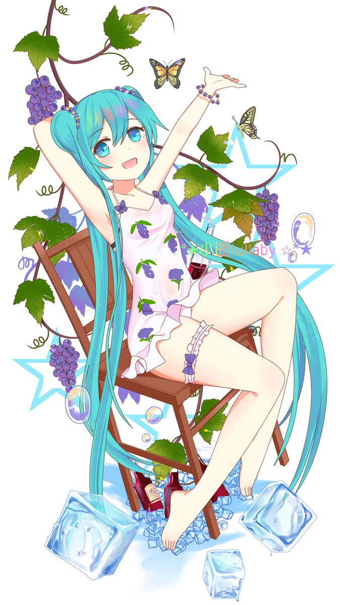 This is a pixiv picture whose title is 葡萄miku.