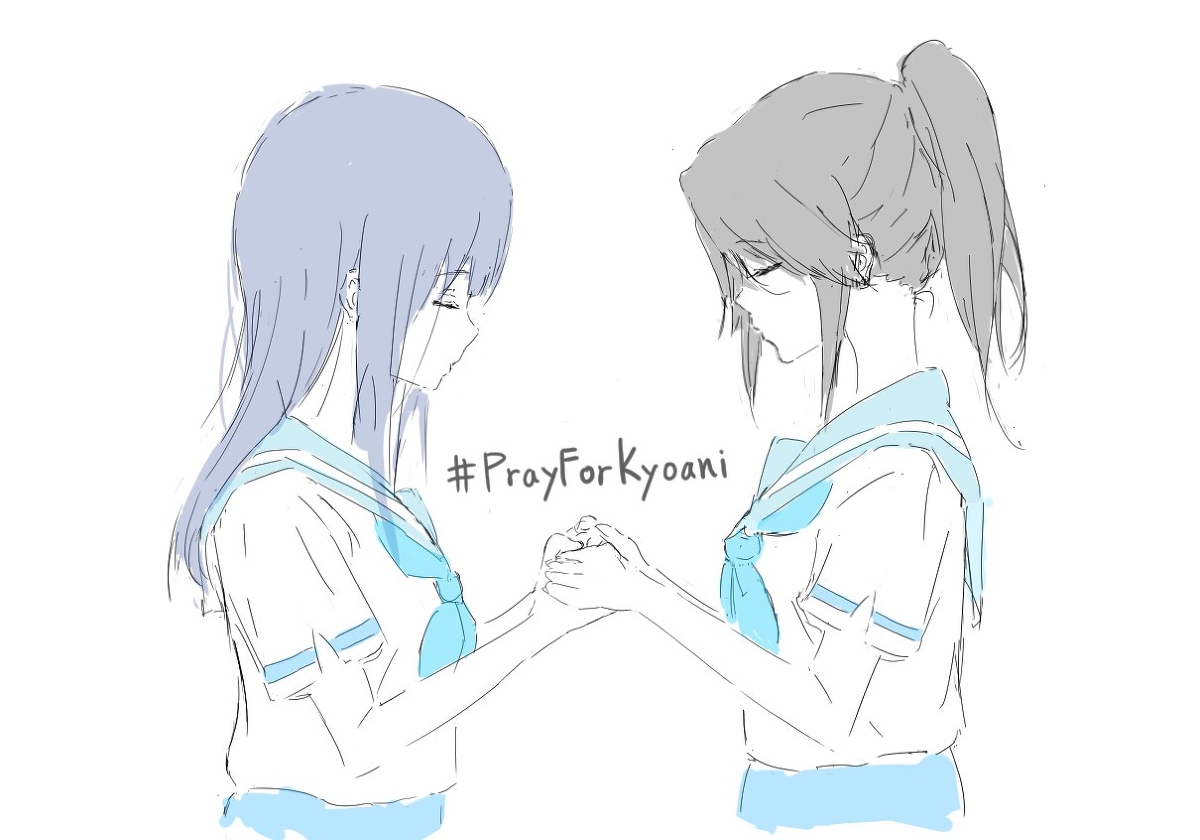 This is a pixiv picture whose title is PrayForKyoani.