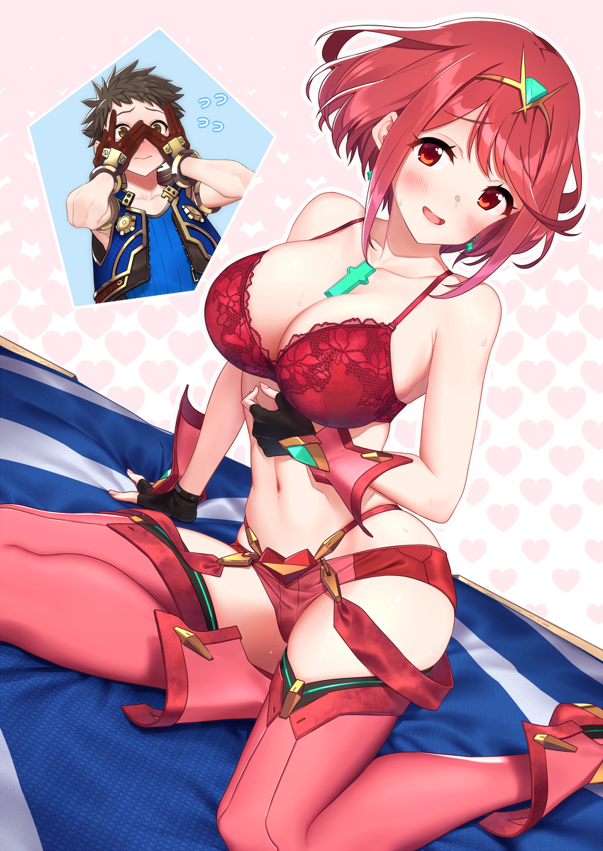 This is a pixiv picture whose title is 下着ホムラちゃん.