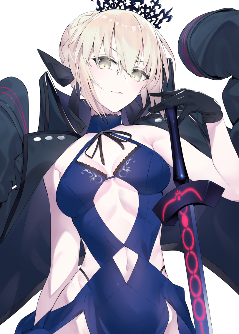 This is a pixiv picture whose title is 水着セイバーオルタ.