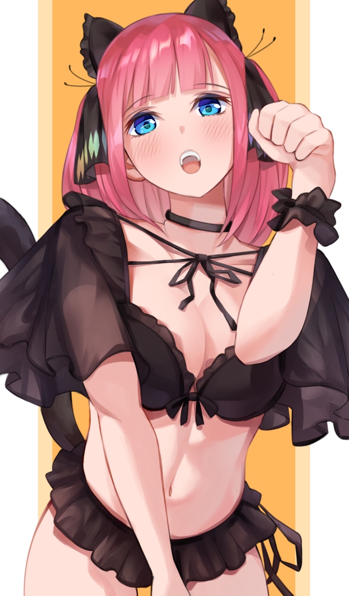 This is a pixiv picture whose title is 猫耳二乃.