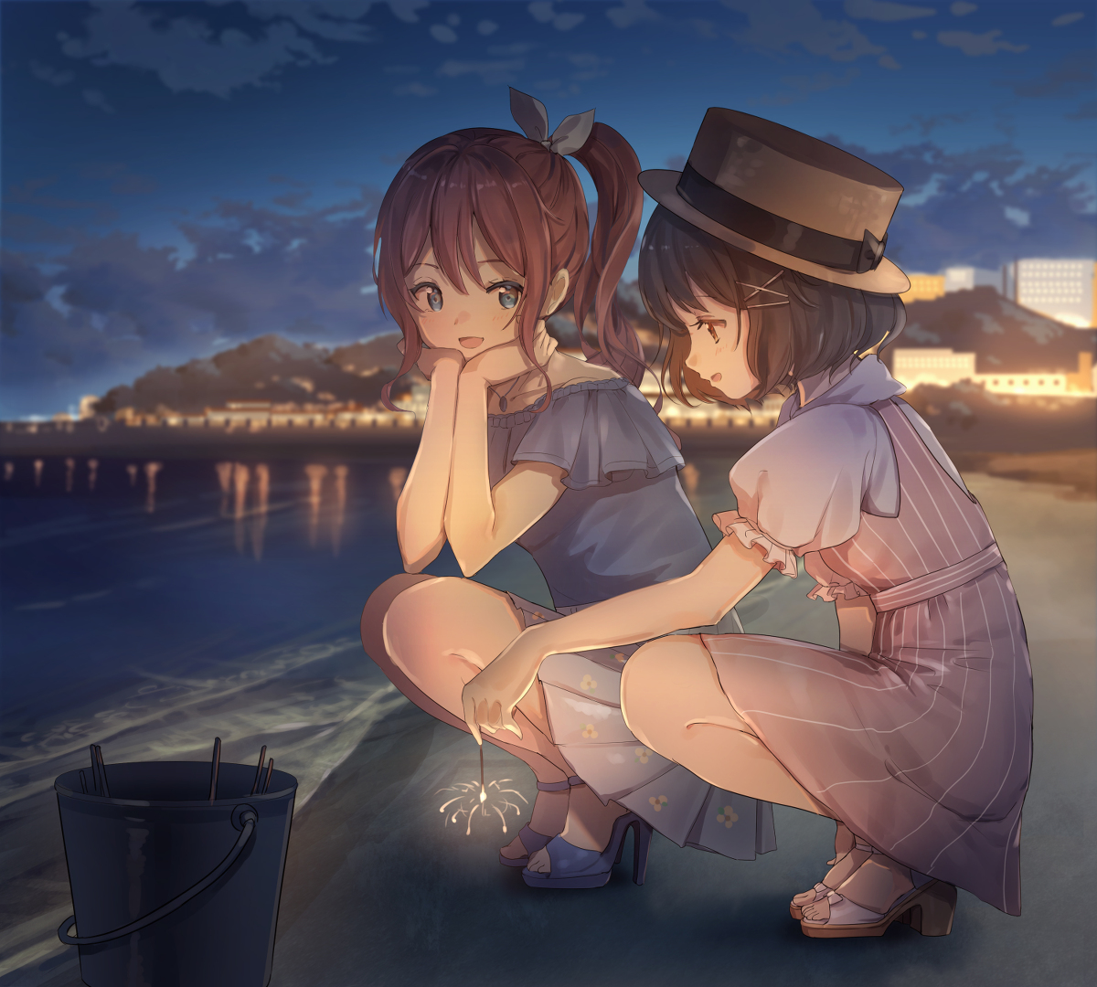 This is a pixiv picture whose title is 真夏の子旅行.