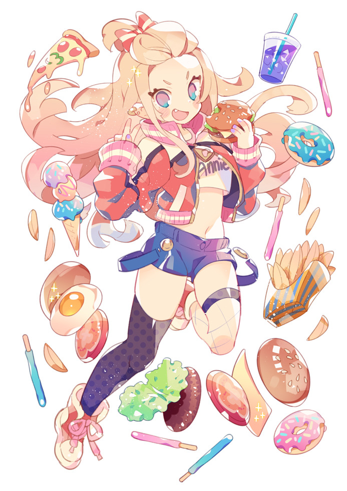 This is a pixiv picture whose title is junk food！.
