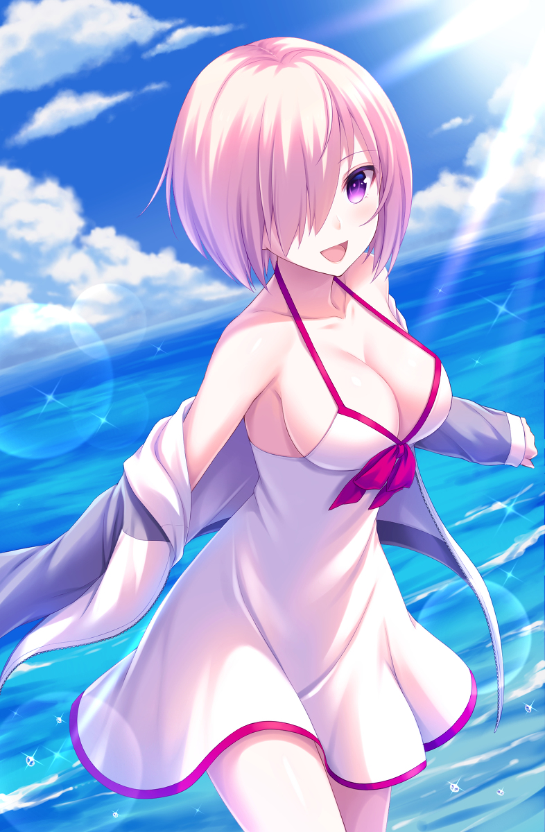 This is a pixiv picture whose title is 水着マシュ.