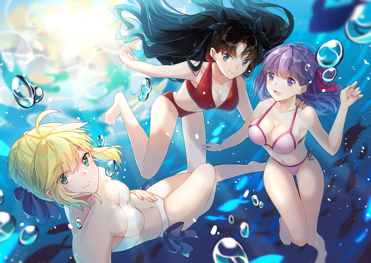 This is a pixiv picture whose title is dive to blue.