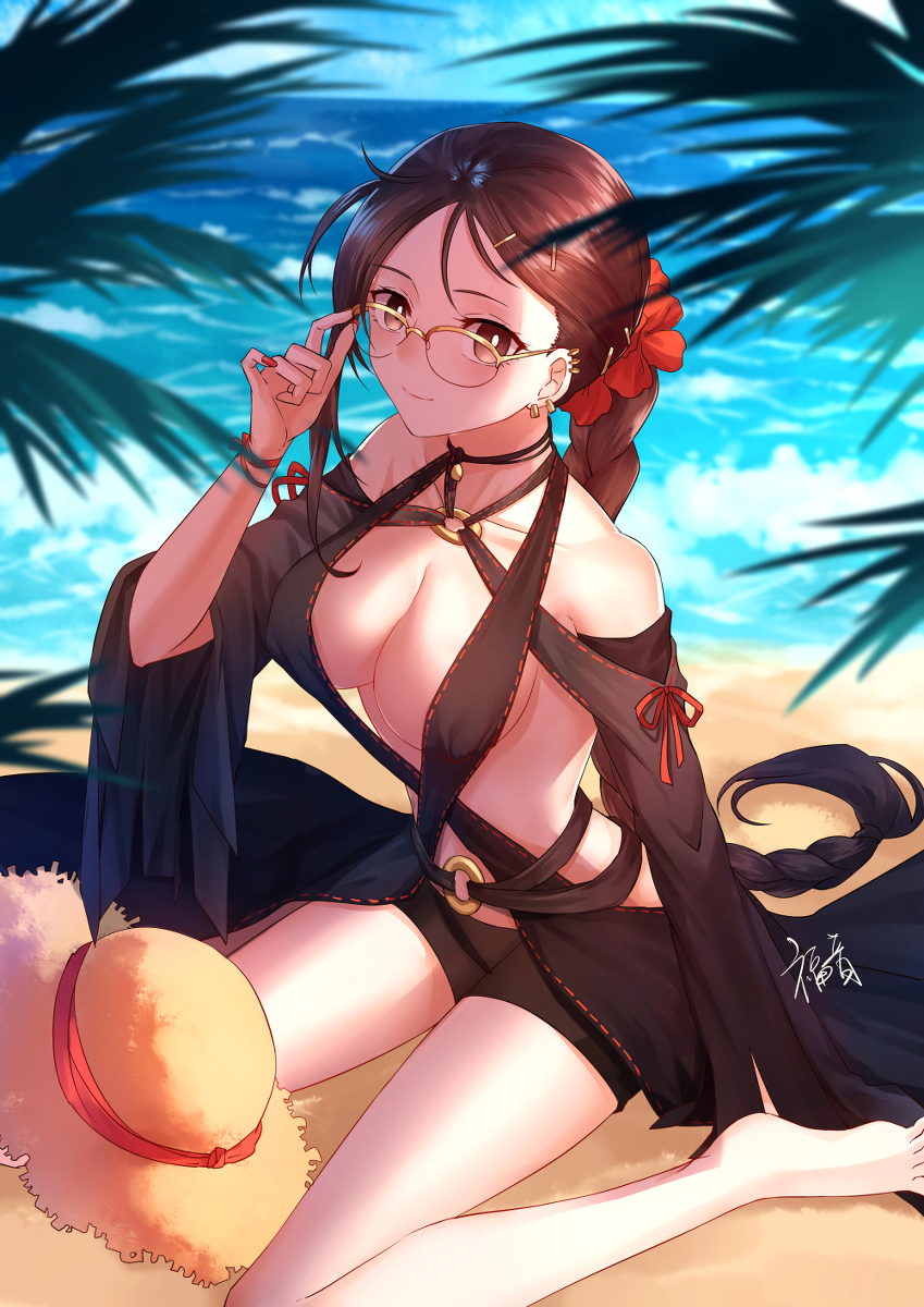 This is a pixiv picture whose title is 虞美人.