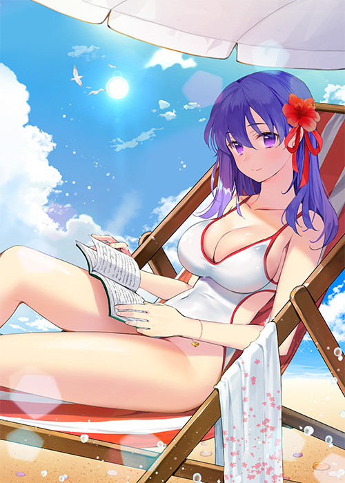 This is a pixiv picture whose title is サクラ水着! FGO合同地に参加しました!.