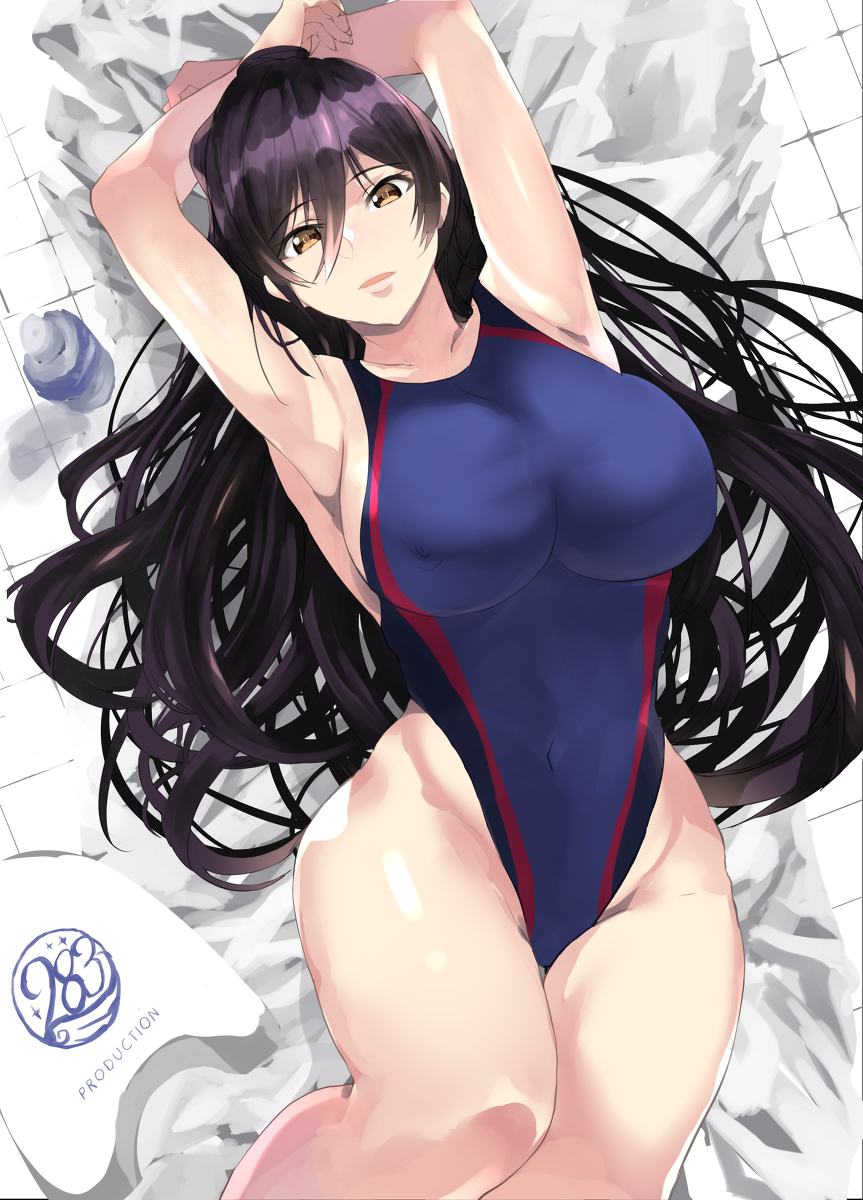 This is a pixiv picture whose title is 白瀬咲耶　競泳水着.