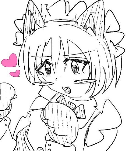 This is a pixiv picture whose title is ネコ耳メイド.