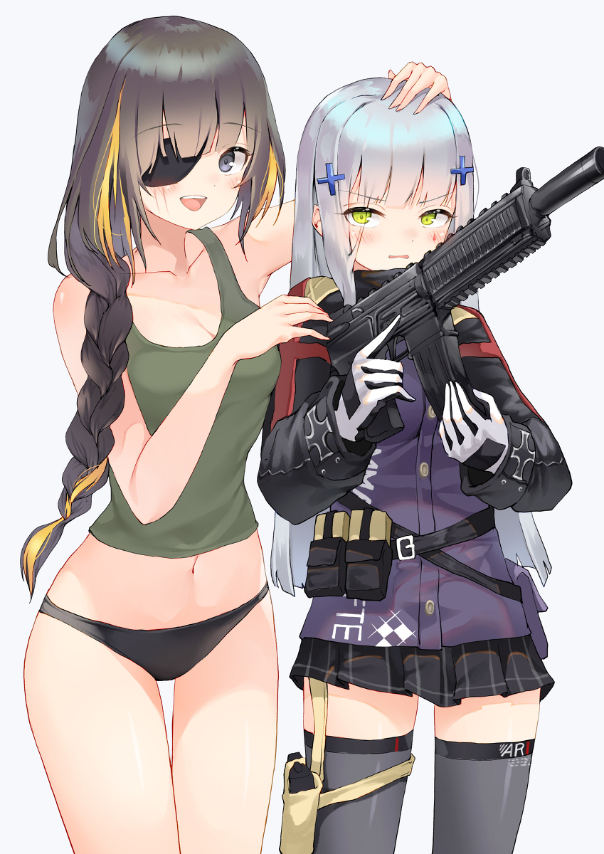 This is a pixiv picture whose title is M16A1 HK416.