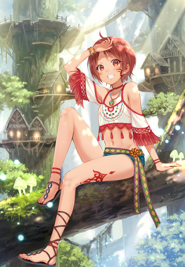 This is a pixiv picture whose title is 樹上都市の少女.