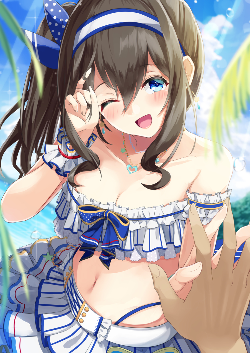 This is a pixiv picture whose title is プロデューサーさんも一緒に泳ぎましょう.