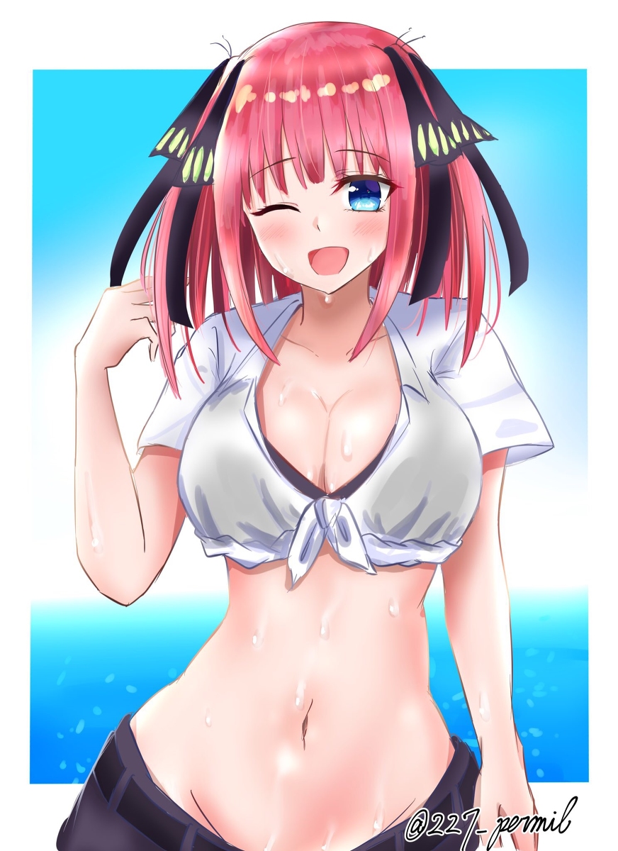 This is a pixiv picture whose title is 水着二乃.