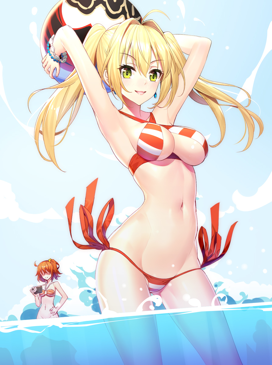 This is a pixiv picture whose title is 海だー！.