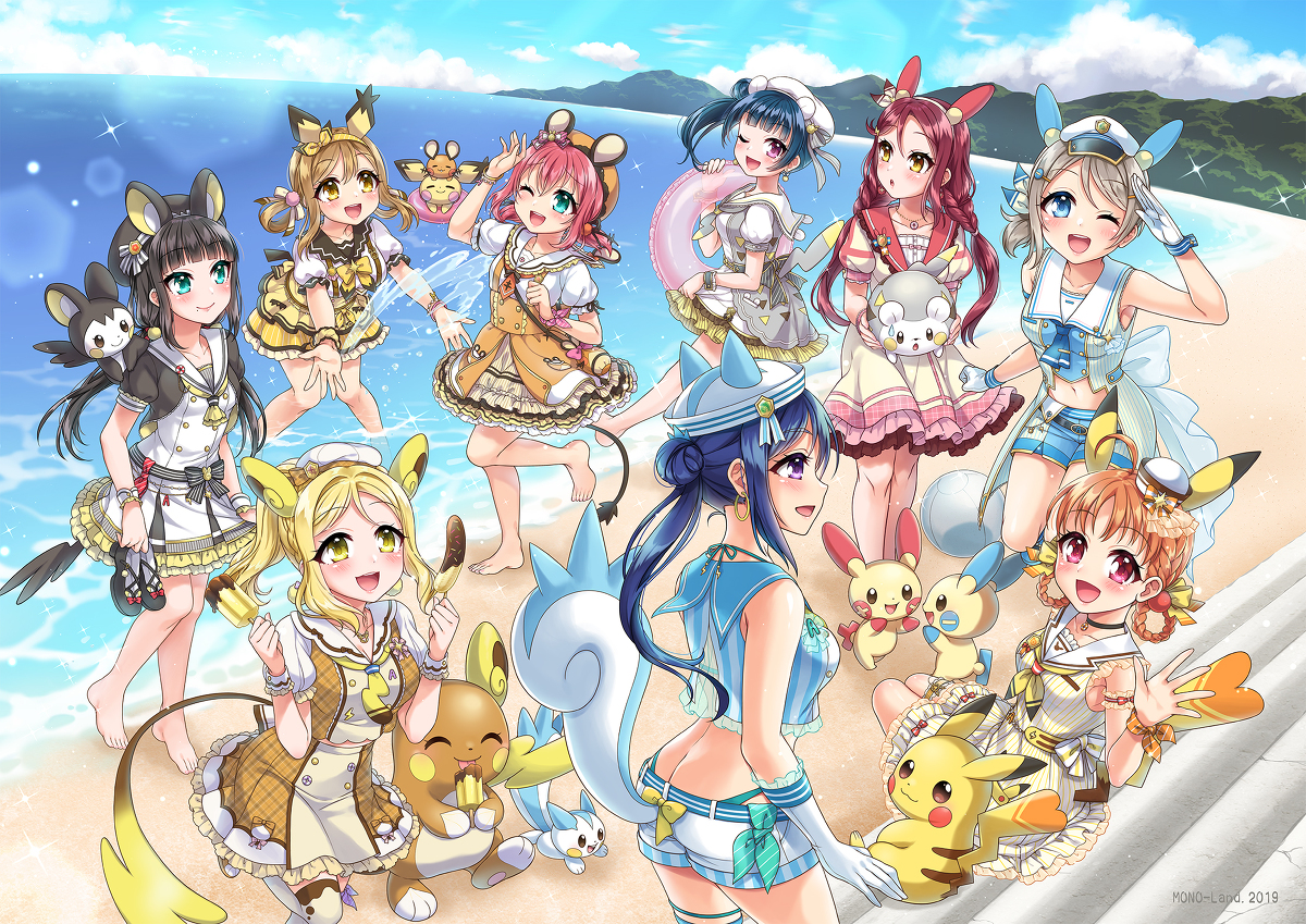 This is a pixiv picture whose title is 【C95】ポケライブ！真夏の色彩.