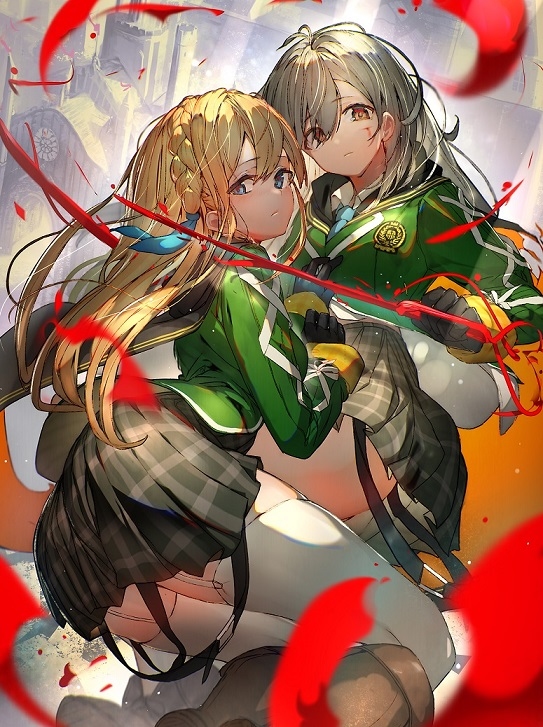 This is a pixiv picture whose title is 最強の傭兵少女の学園生活.
