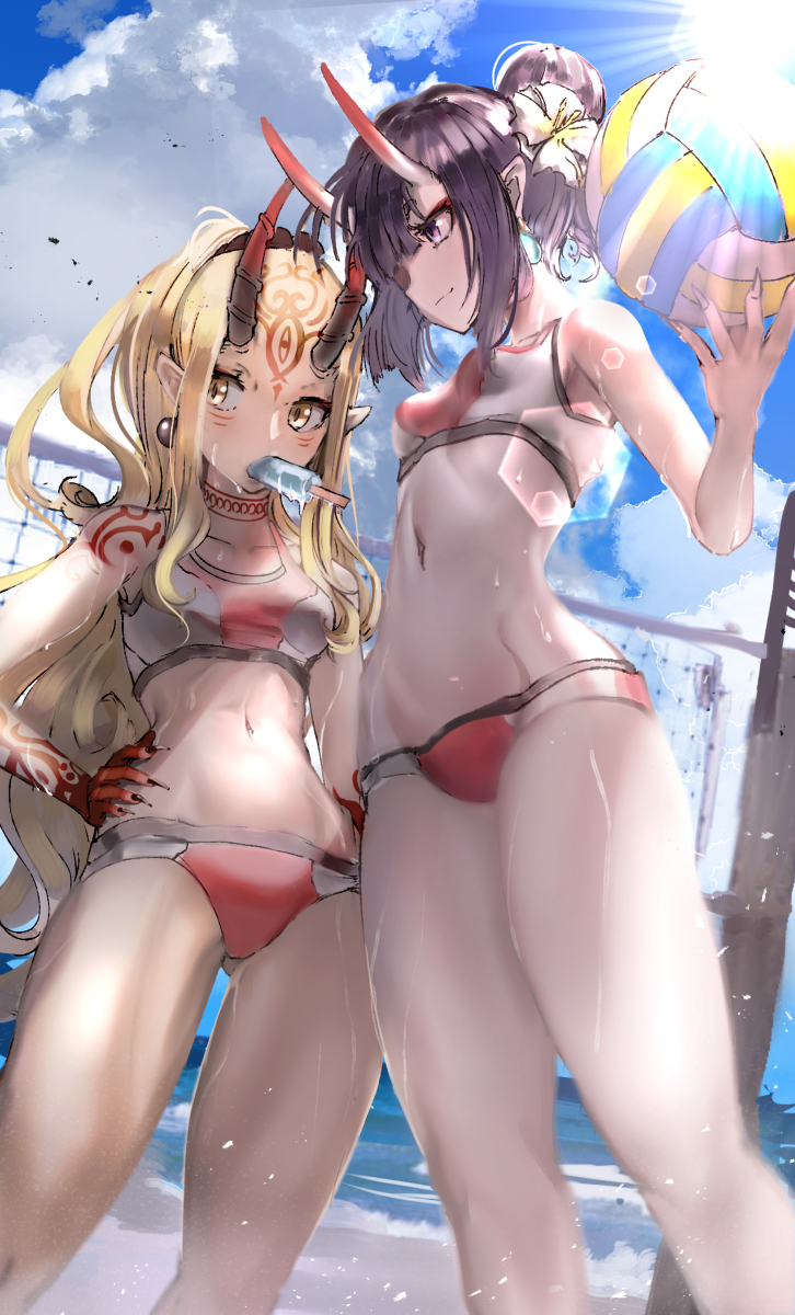 This is a pixiv picture whose title is ビーチバレーガール　.