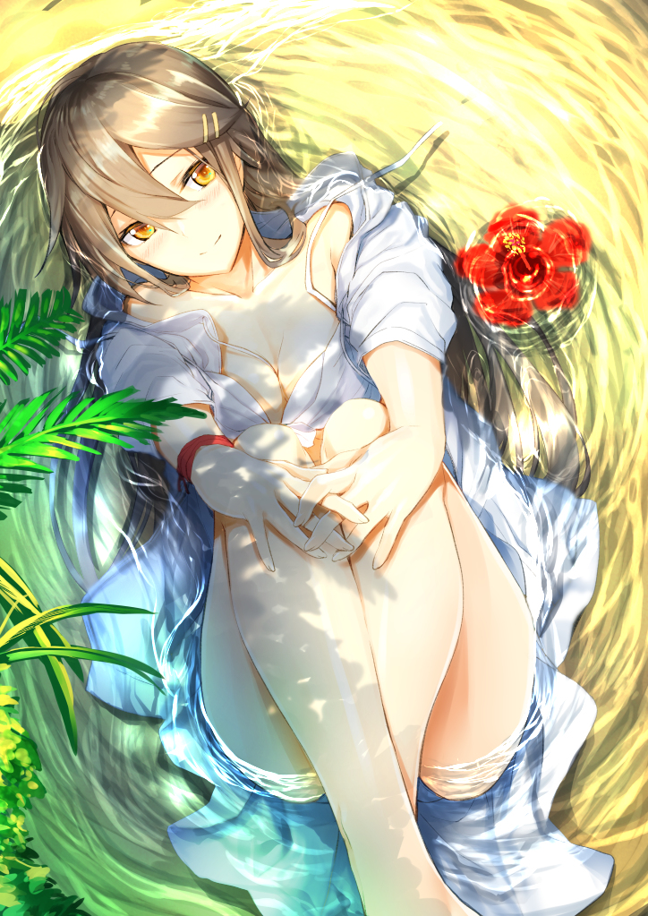 This is a pixiv picture whose title is 水着榛名.