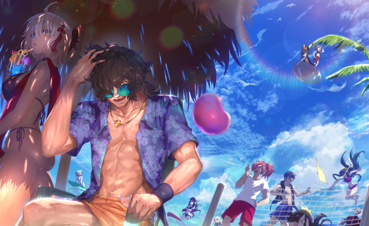 This is a pixiv picture whose title is ぐだぐだサマーシーサイド！.
