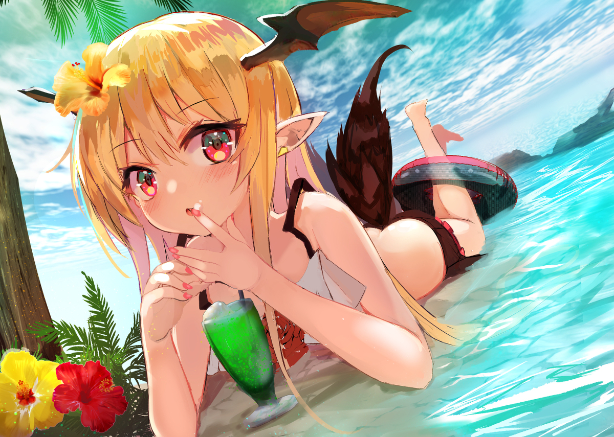 This is a pixiv picture whose title is 水着ヴァンピィちゃん.