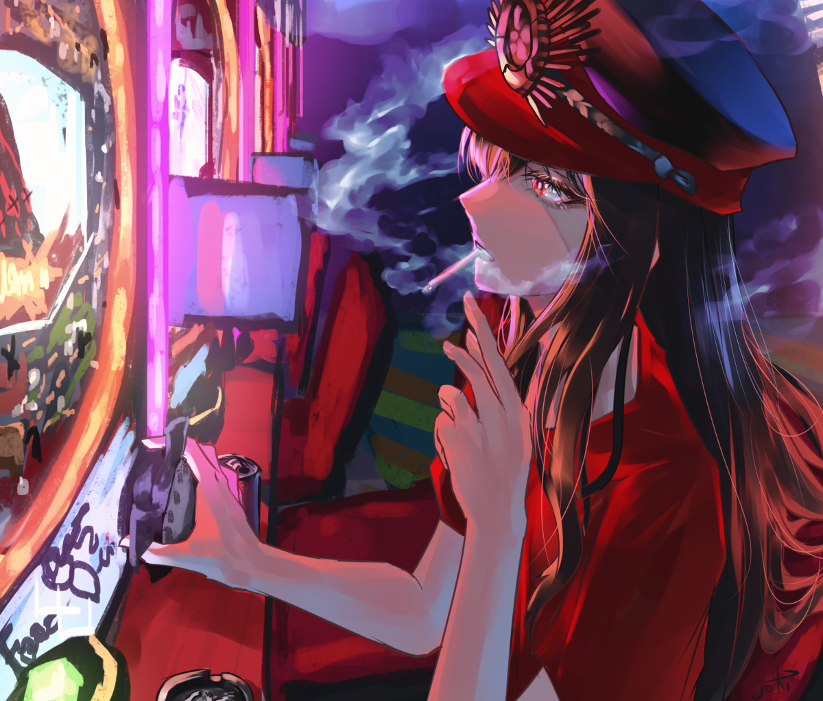 This is a pixiv picture whose title is パチスロ喫煙ノッブ.
