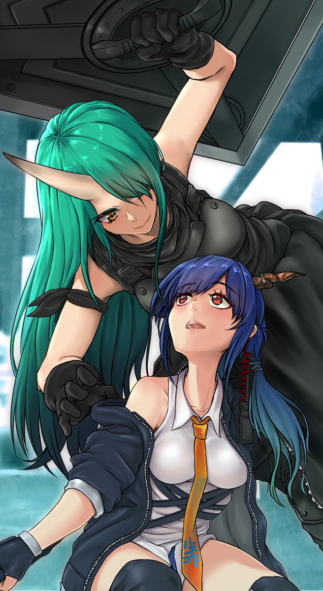 This is a pixiv picture whose title is 星熊&陈「チェン」.