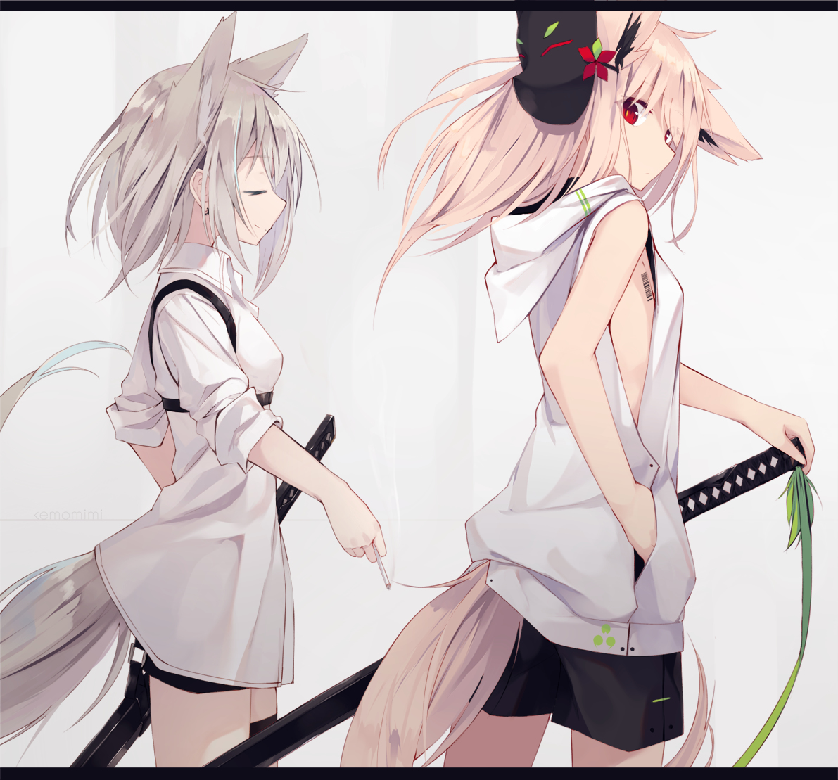 This is a pixiv picture whose title is kemomimi.