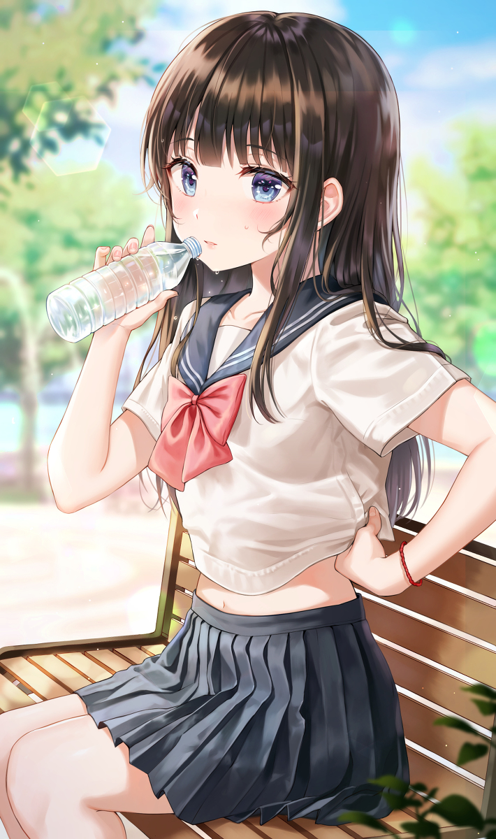 This is a pixiv picture whose title is 暑いね....