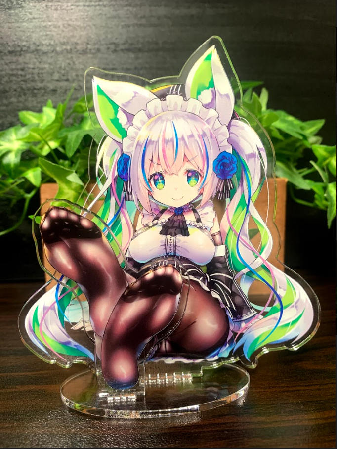 This is a pixiv picture whose title is 黒須とにゃアクリルフィギュア.