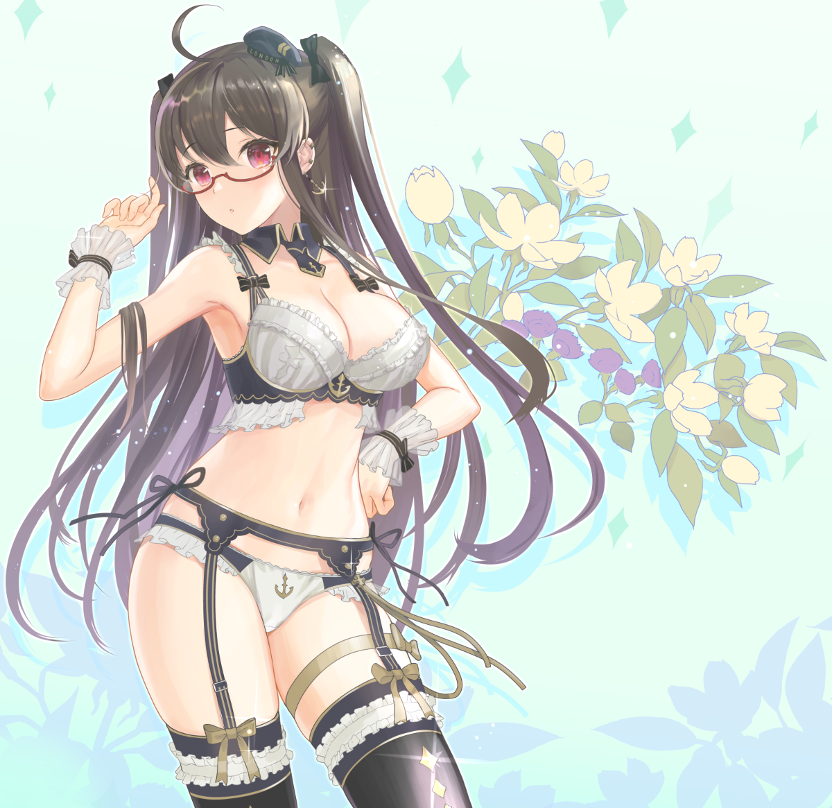 This is a pixiv picture whose title is ロンドンの改衣装をランジェリー化してみた.