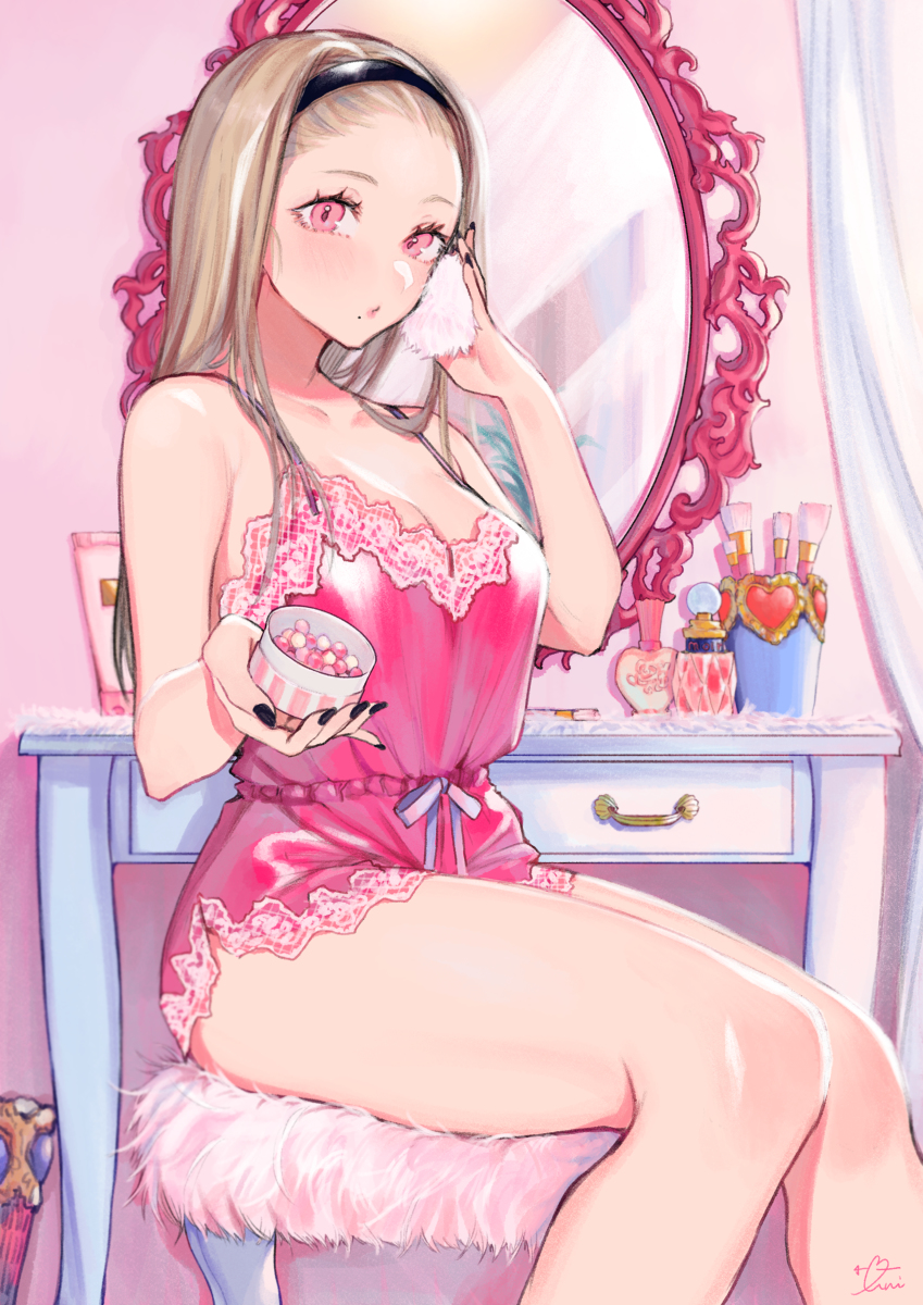 This is a pixiv picture whose title is pink.