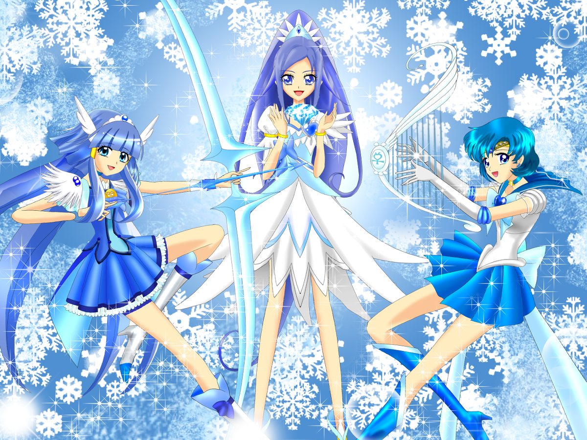 This is a pixiv picture whose title is 涼しさお届け！！♪◆クールビューティー美少女３戦士颯爽と推参♪！.