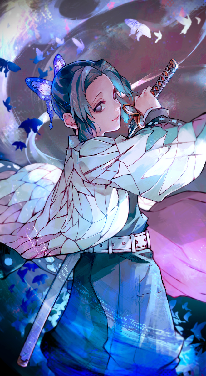 This is a pixiv picture whose title is 胡蝶しのぶ.