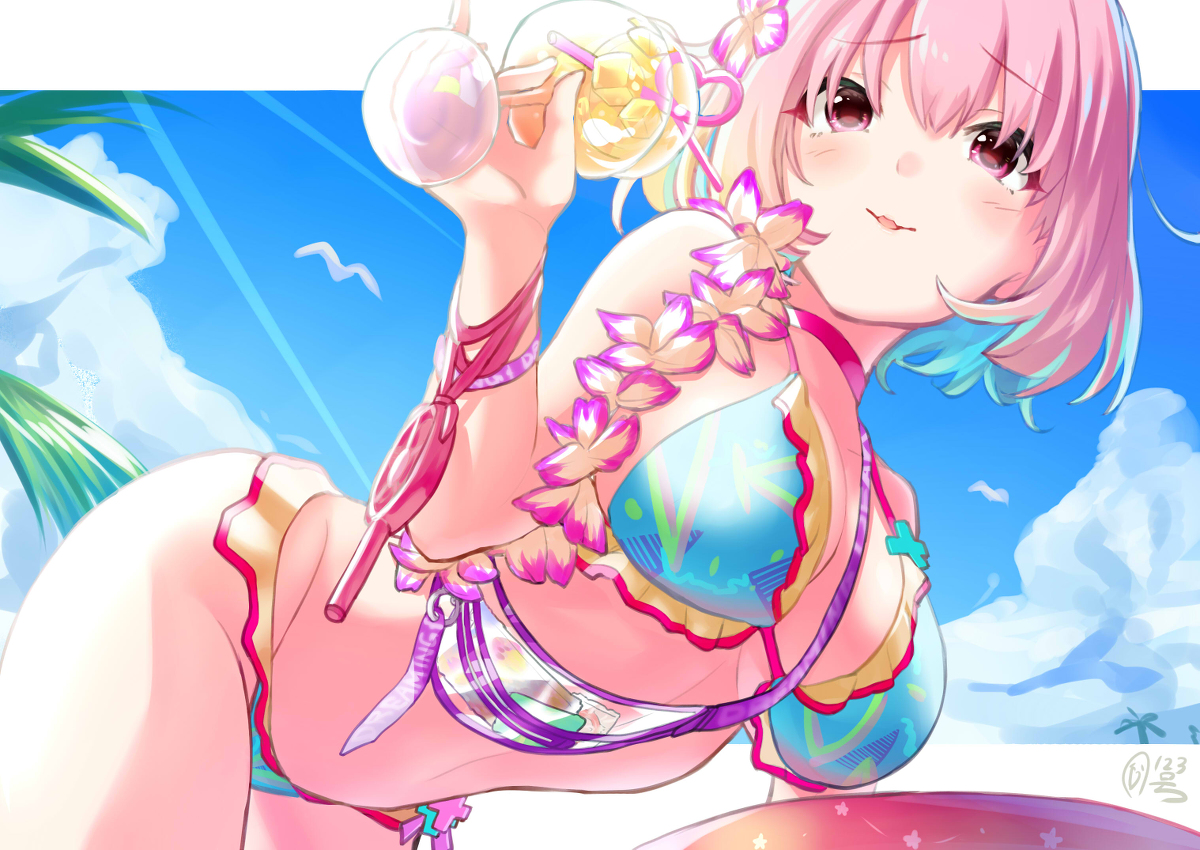 This is a pixiv picture whose title is りあむ「あれー？Pｻﾏもしかして、ぼくの水着姿で興奮した？？」.