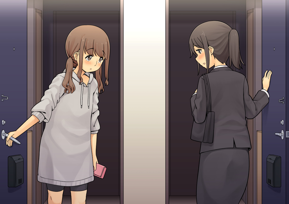 This is a pixiv picture whose title is （お隣さん初めて見た…めっちゃ好みのタイプだ…）.