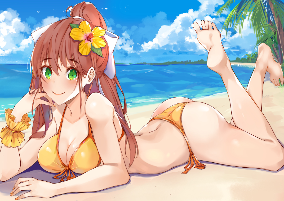 This is a pixiv picture whose title is Summer vibes with Monika.
