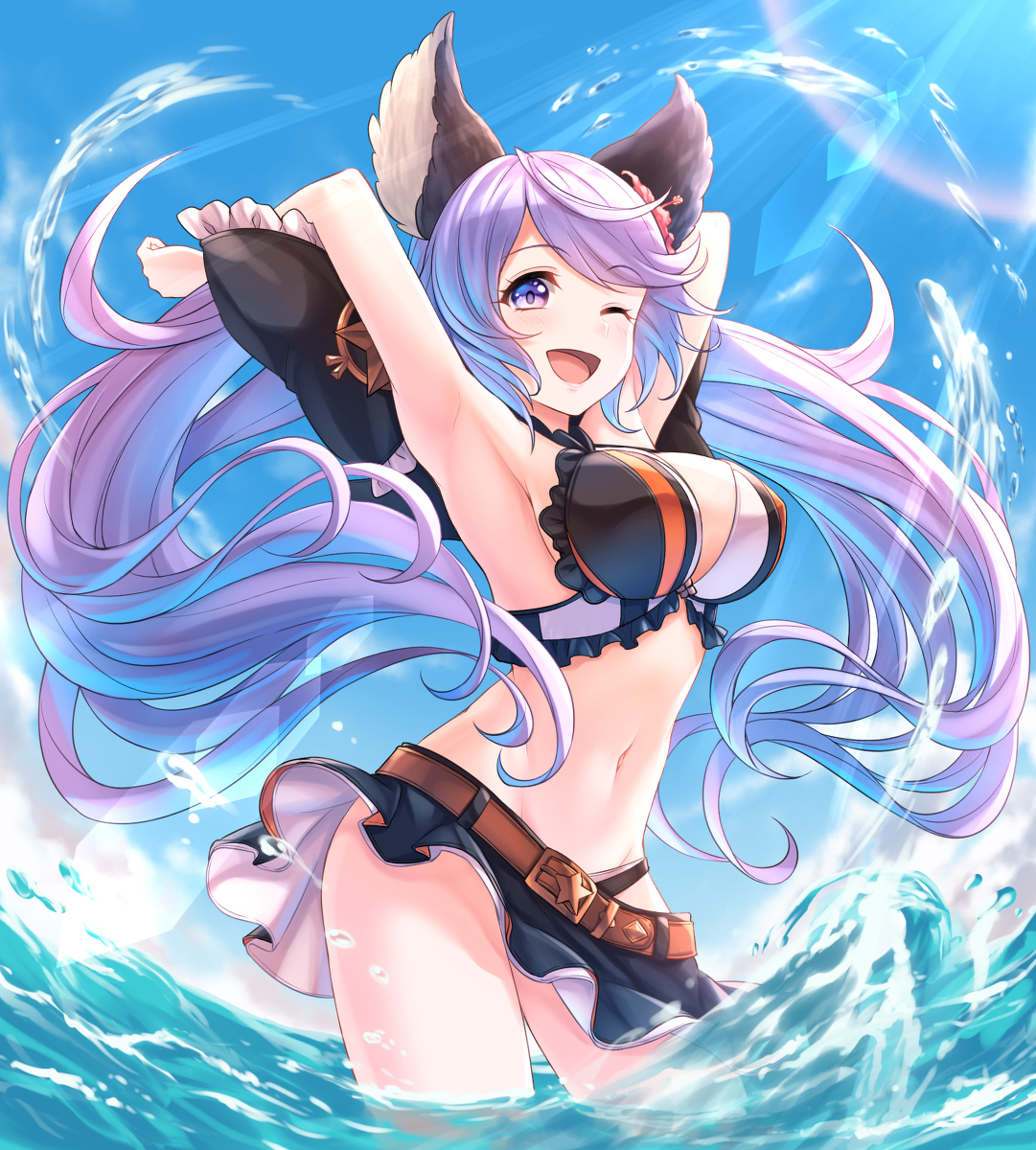 This is a pixiv picture whose title is 水着サテュロス.