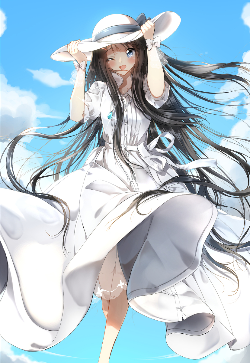 This is a pixiv picture whose title is 白ワンピース.