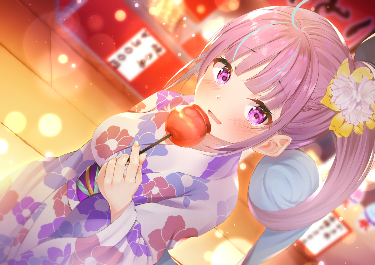 This is a pixiv picture whose title is 浴衣あくあちゃん.