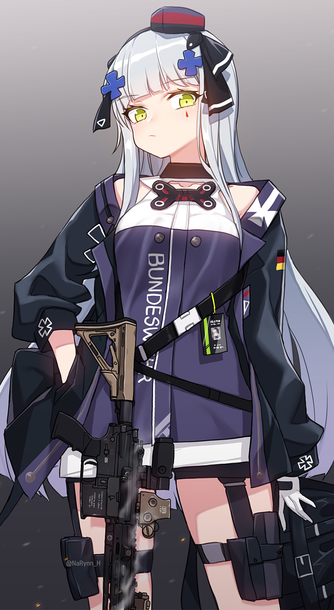 This is a pixiv picture whose title is HK416改.