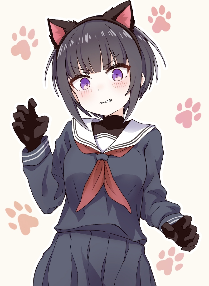 This is a pixiv picture whose title is 猫耳千夜ちゃん.