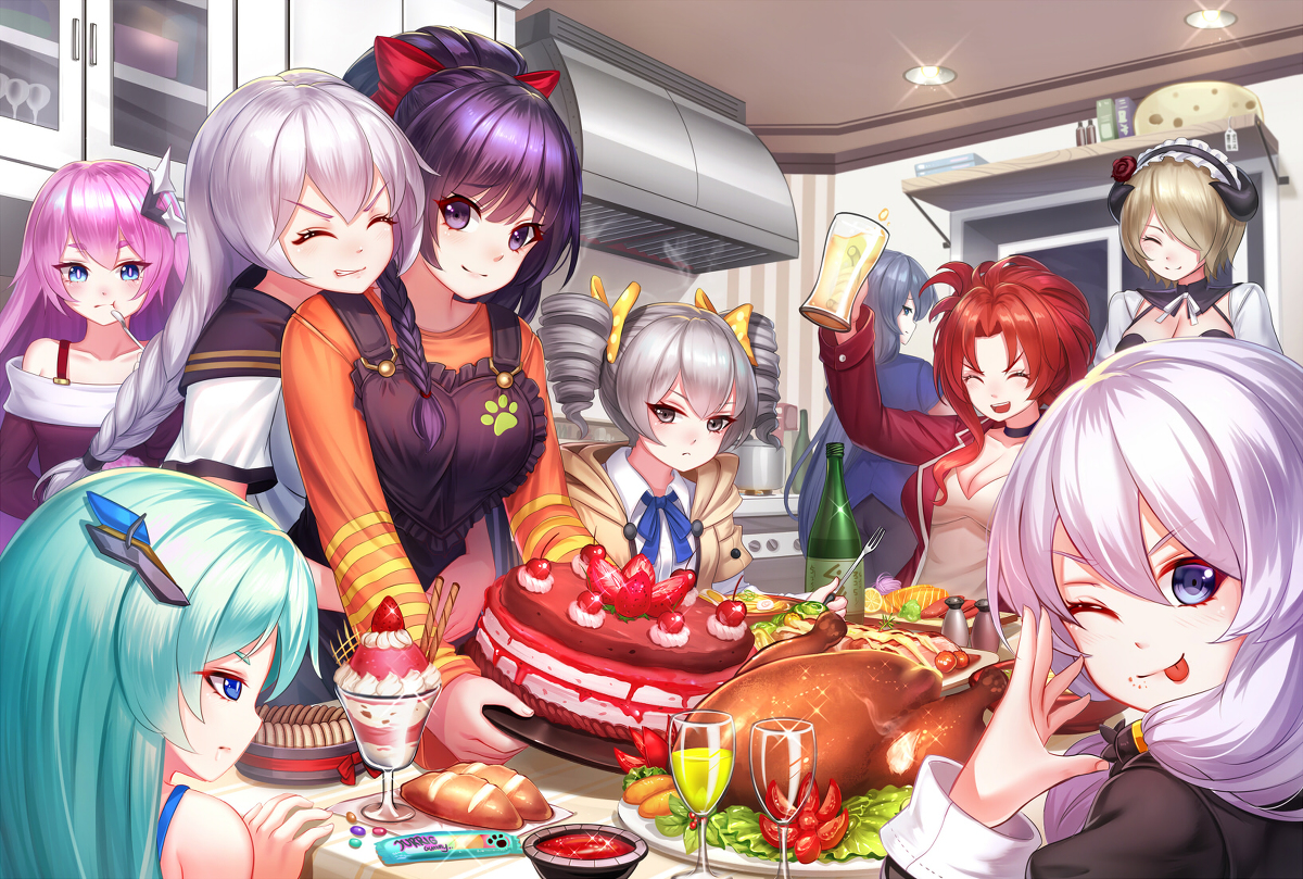 This is a pixiv picture whose title is 崩坏3rd Poutluck Party.
