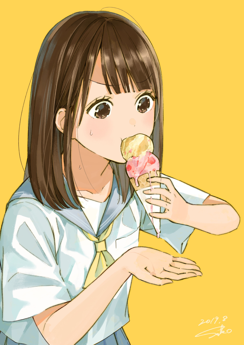 This is a pixiv picture whose title is vsアイスクリーム.