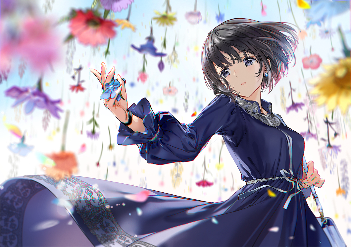 This is a pixiv picture whose title is 花の雨.