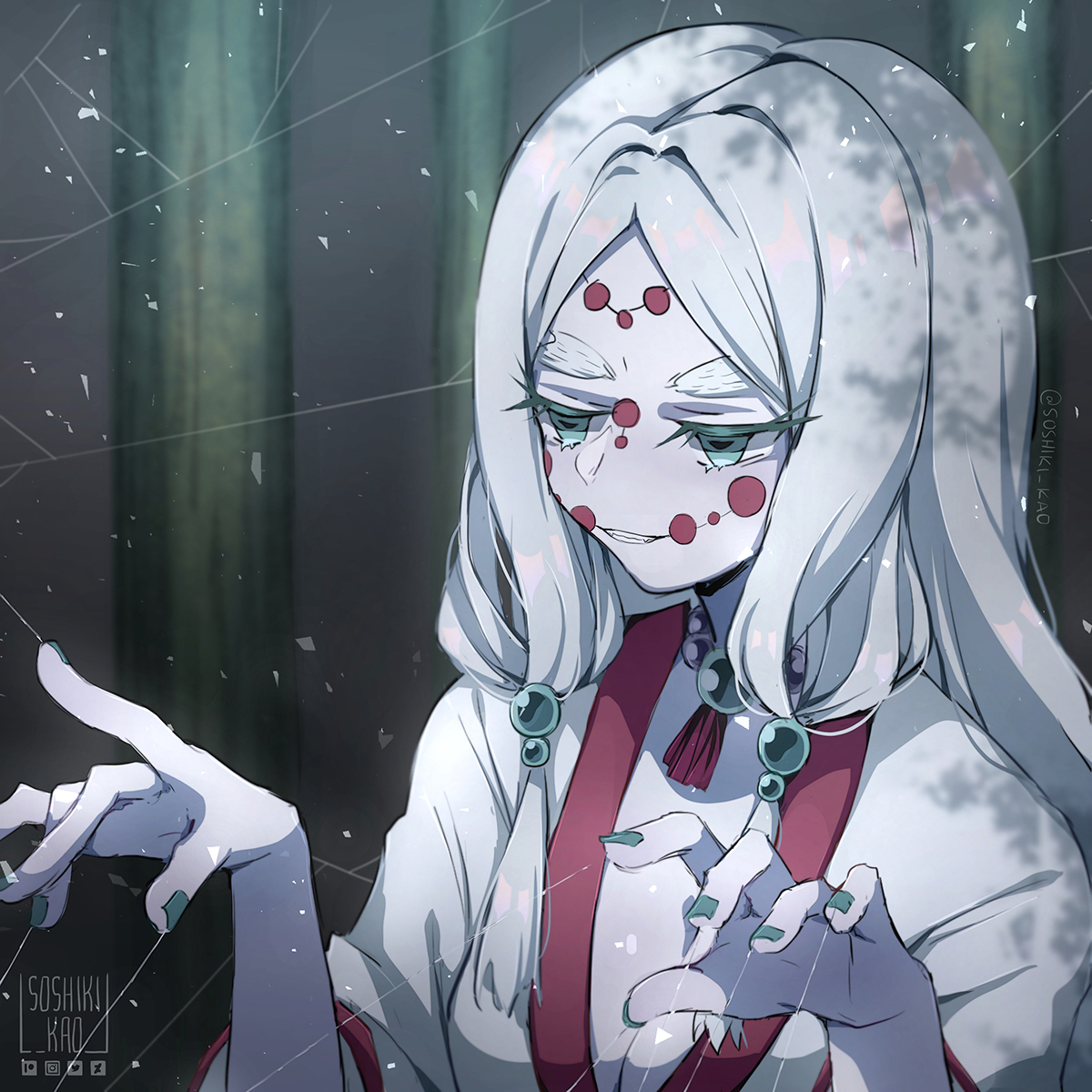 This is a pixiv picture whose title is Demon Spider Mom.