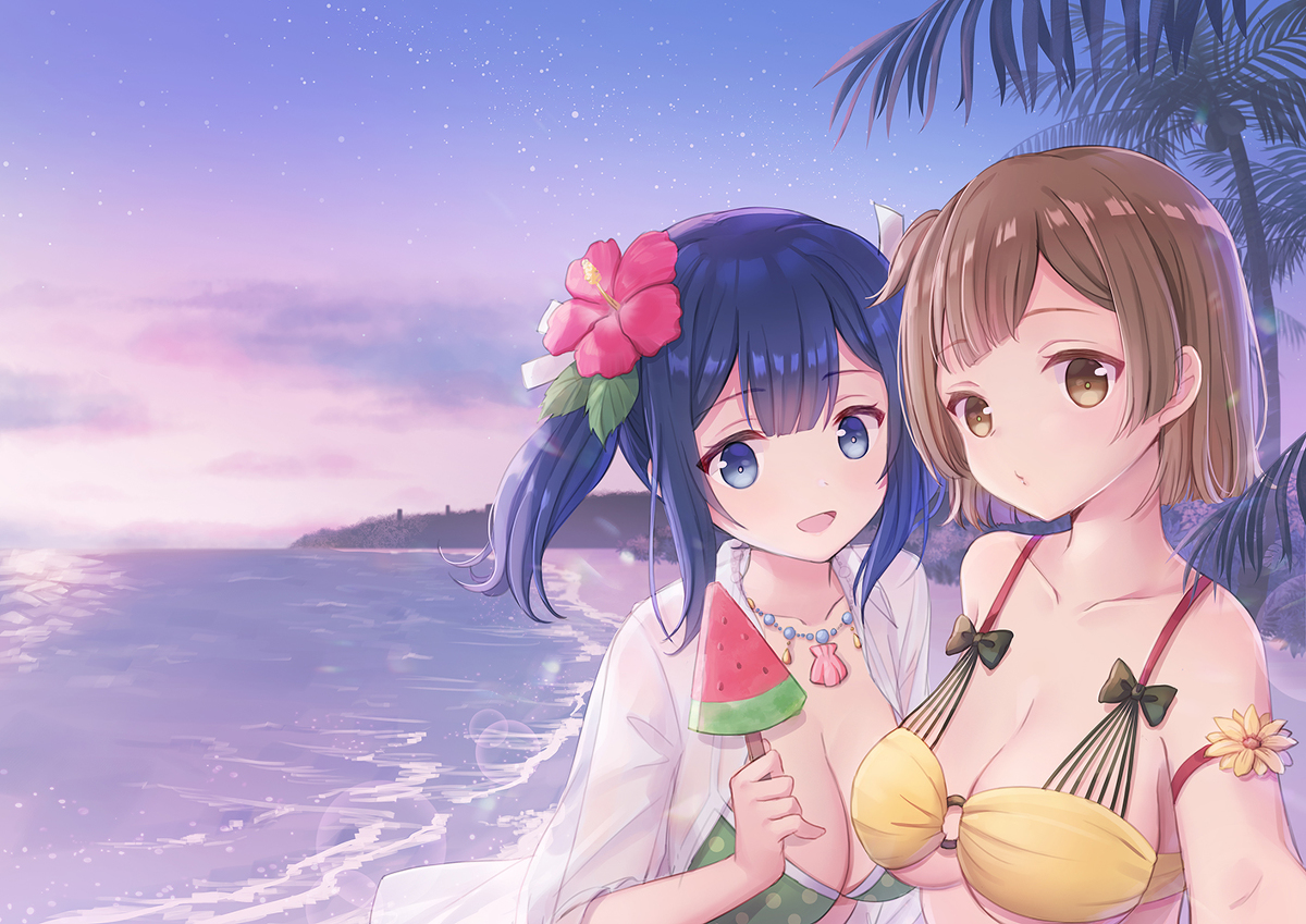 This is a pixiv picture whose title is 水着二航戦.