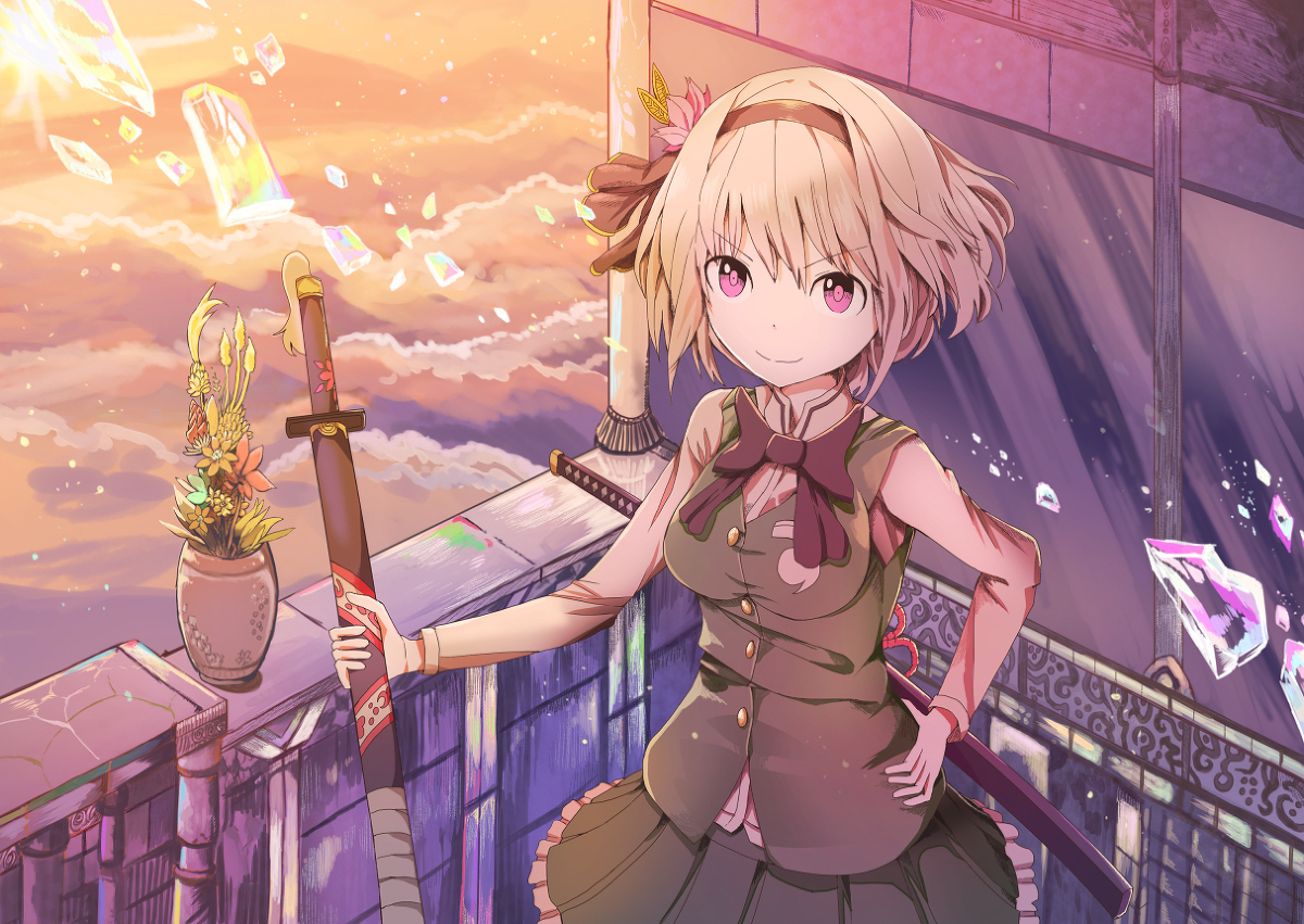 This is a pixiv picture whose title is 黄昏妖夢.