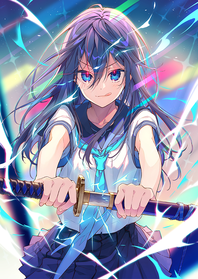 This is a pixiv picture whose title is 新刊「強キャラ系女子」.
